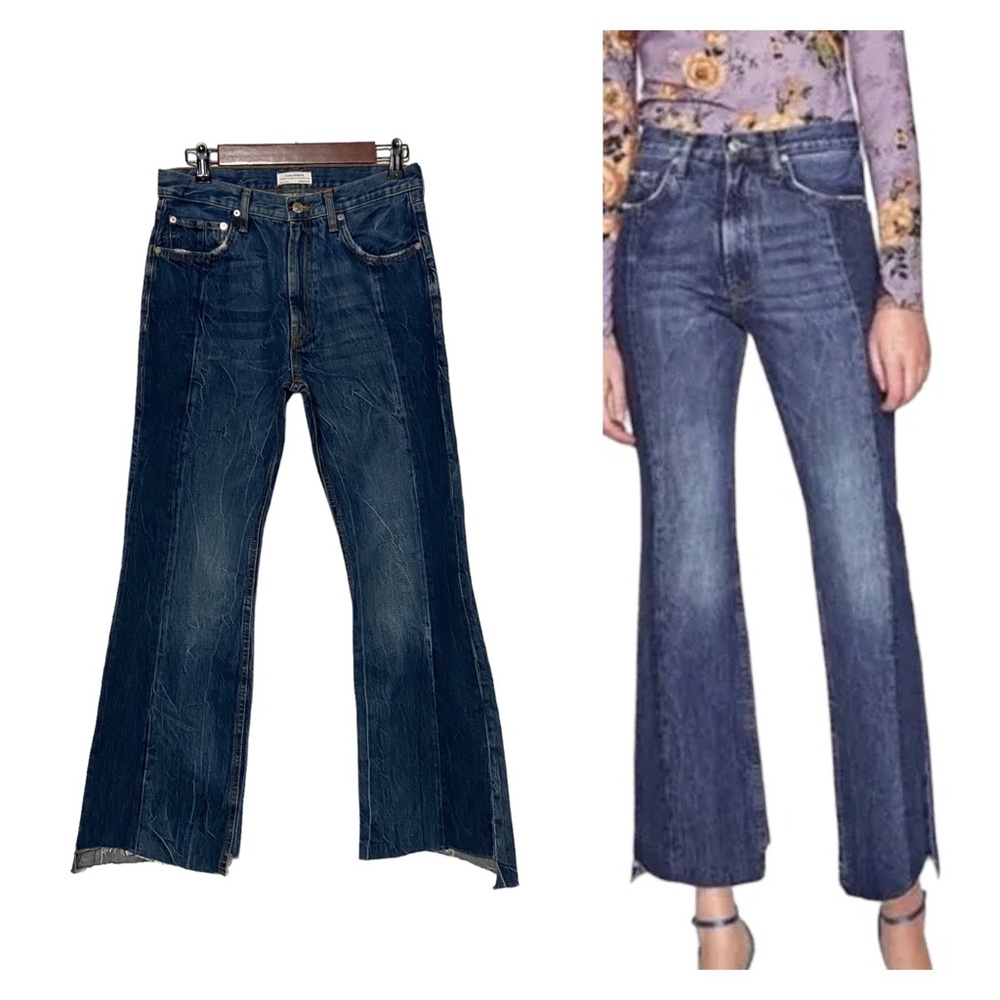 Zara Jeans The Real Slim Flare Dark Wash Samurai Blue